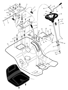 Seat Deck Diagram and Parts List for 461605X99A 2005 Briggs and Stratton Lawn Tractor